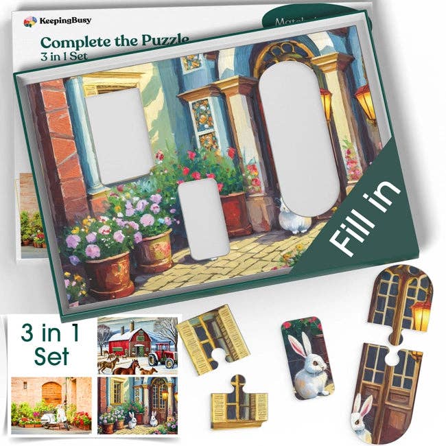 Complete the Puzzle - 3 in 1 Set for wholesale by Keeping Busy