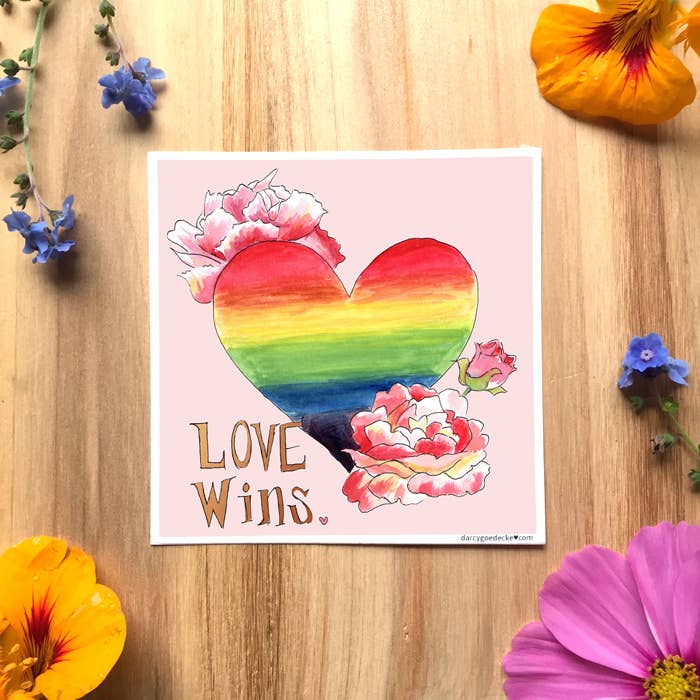 Whimsical Art by Darcy Goedecke - Wholesale Sticker - Love Wins | Sticker1