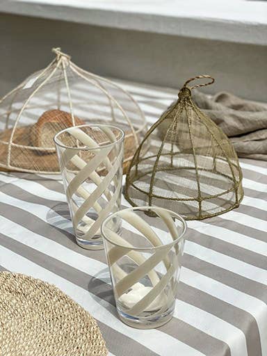 Fiorirà un giardino - Vendita all'ingrosso Bicchiere/tazza - Bicchiere Metacrilato Alto Spirale Crema Piena D9 H16 cm2