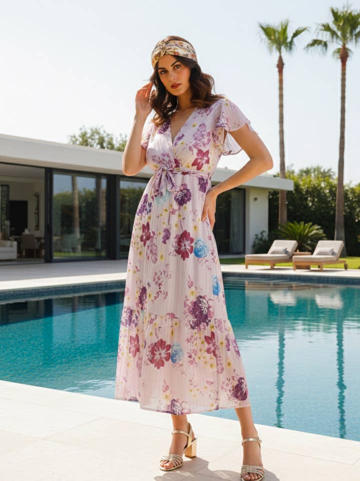 Long dress floral shine - M138-3 for wholesale by MOOYA