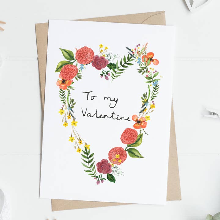 Til min valentine lykønskningskort for engroshandel hos Angela Savage Illustration