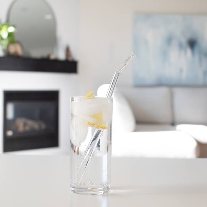 9" Bent Glass Straw for wholesale by The Good Straw