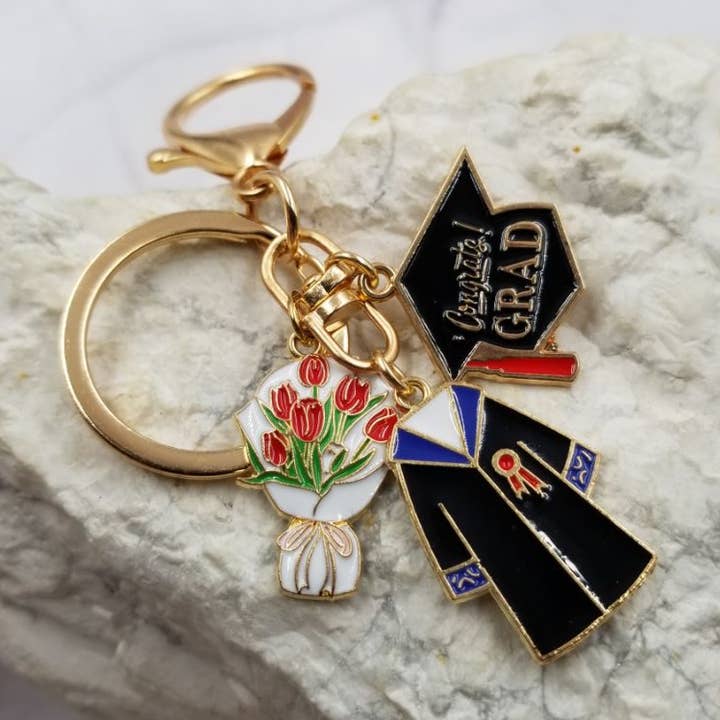 Parabéns Grad Keychain - Presente de Graduação por atacado de The Pretty Jewellery