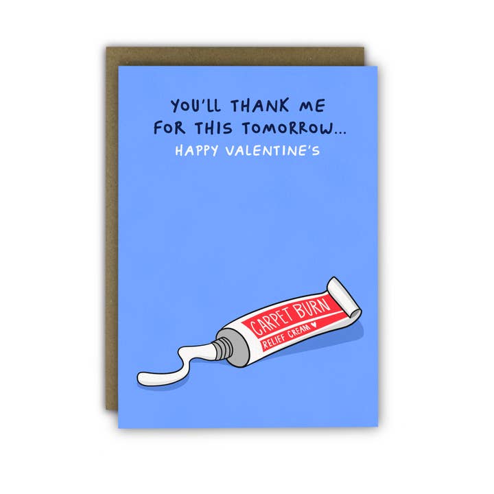 Rude Valentine’s Day Card - Carpet Burn Relief Cream for wholesale by RUNNING WITH SCISSORS - USA SHIPPED DDP - WE PAY DUTIES