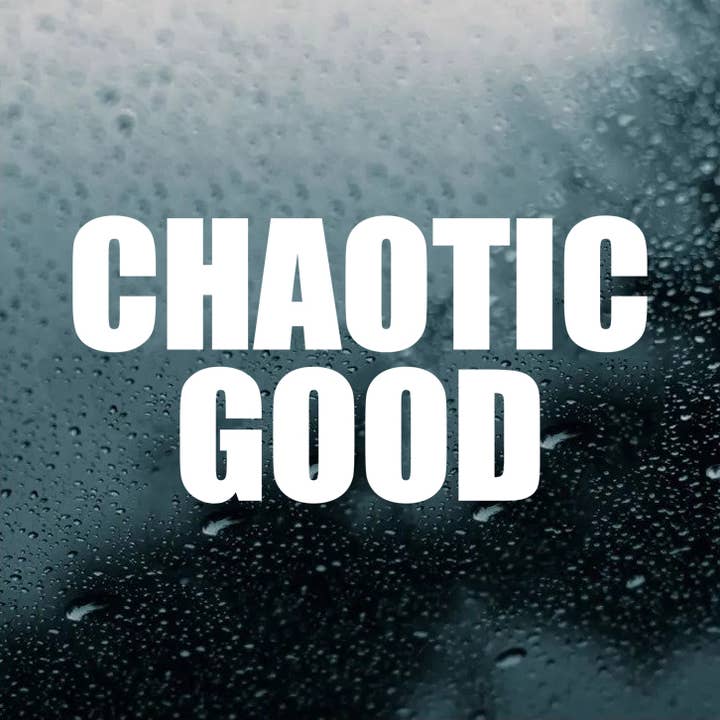White 5" Chaotic Good RPG Alignment Vinyl Decal Sticker for wholesale by Minglewood Trading
