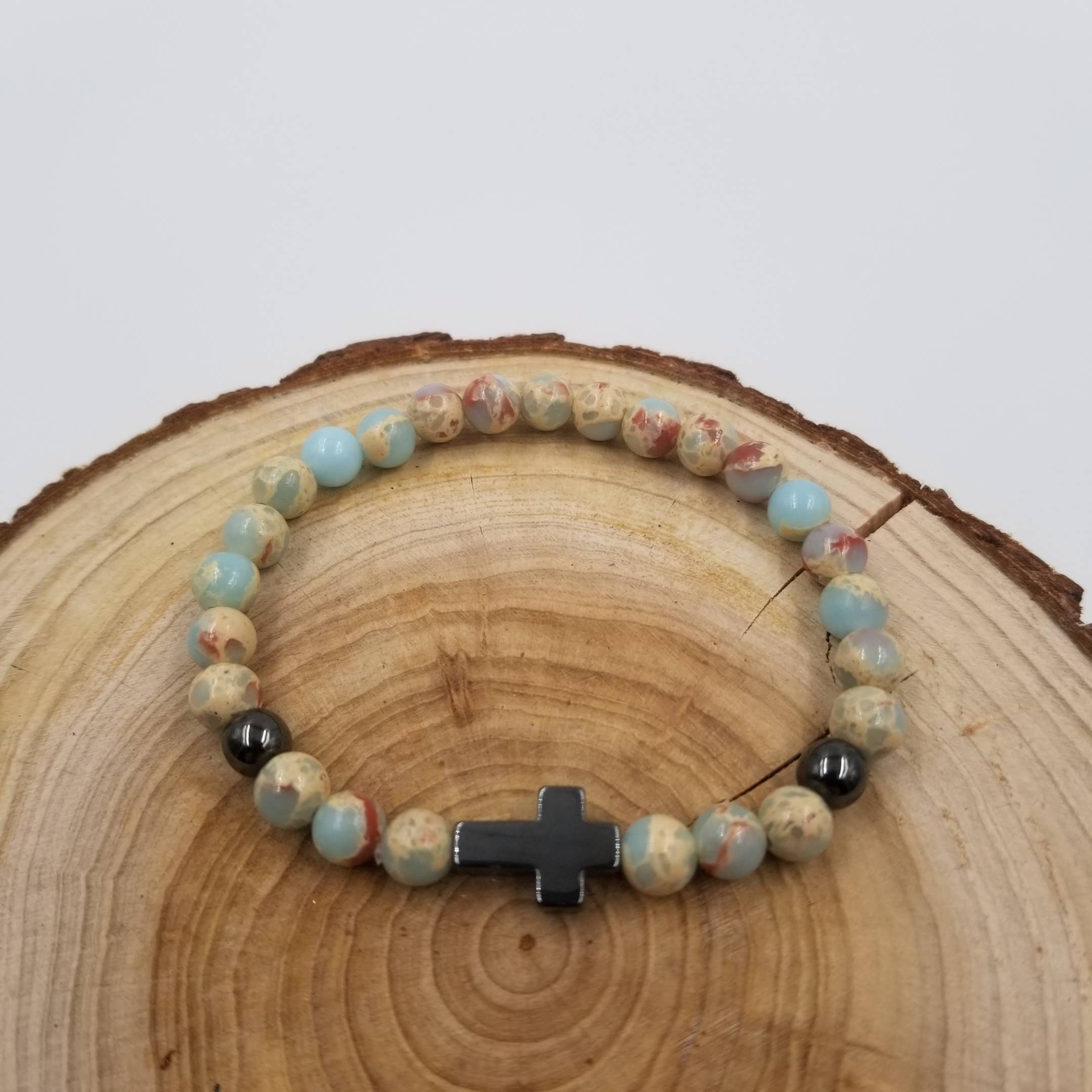 CHAKRA JEWELRY – wholesale Pärlarmband – Snöflinga Stone Cross Armband0