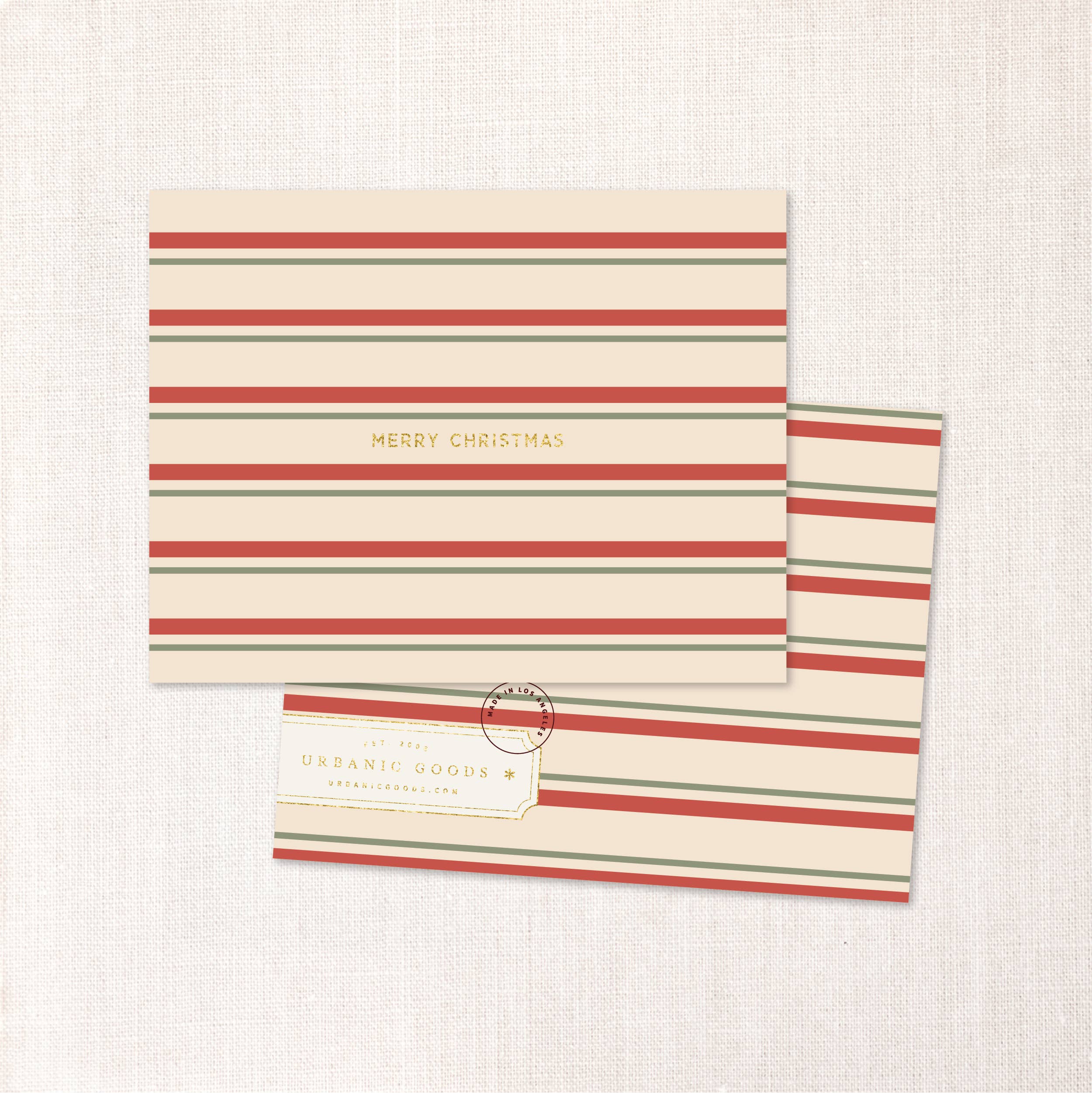 Urbanic Goods – Engroshandel Julekort – Glædelig jul striber (boksæt eller enkelt)