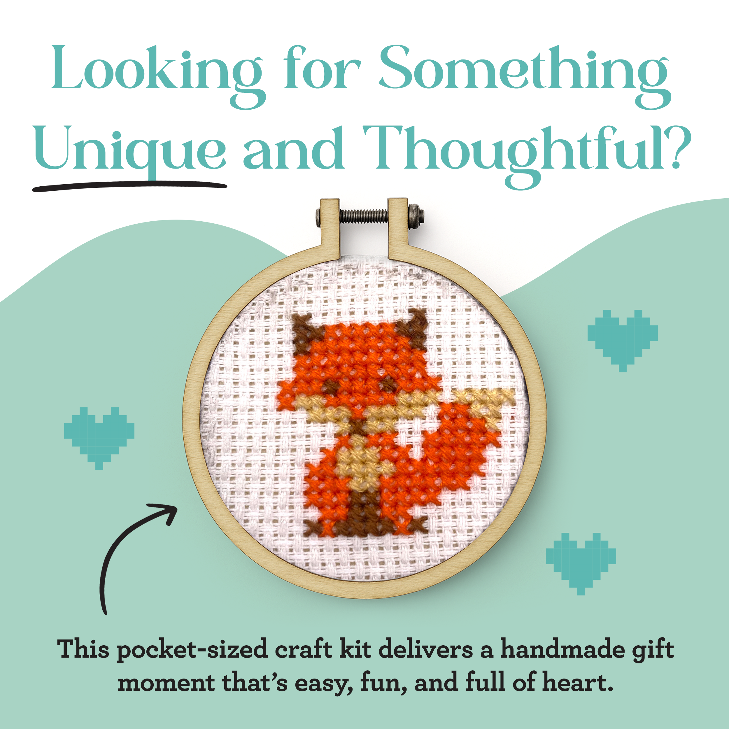 The Crafty Kit Company - Wholesale Embroidery/Cross Stitch Supplies - 'For Fox Sake!' Mini Matchbox Cross Stitch Kit4