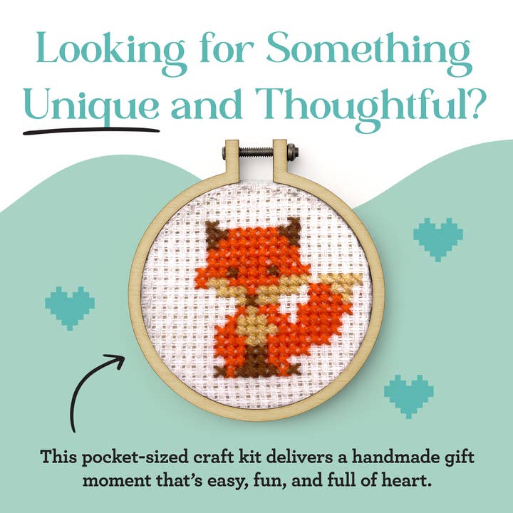 The Crafty Kit Company - Wholesale Embroidery/Cross Stitch Supplies - 'For Fox Sake!' Mini Matchbox Cross Stitch Kit4