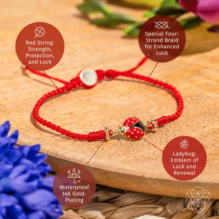 Conscious Items - Wholesale Charm/dangle bracelet - Lucky Ladybug - Four-Strand Red String Bracelet3