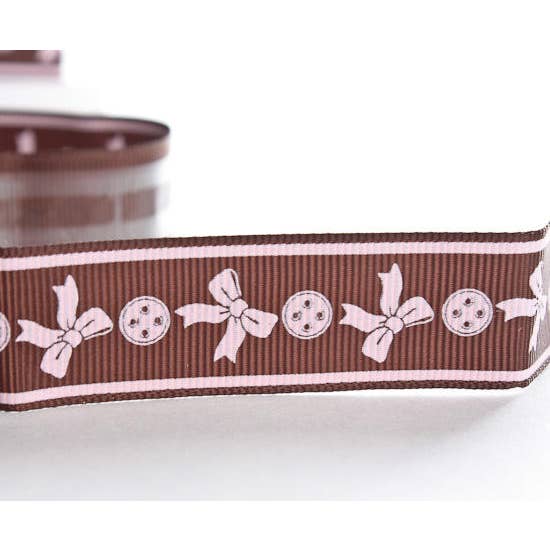 Factory Direct Craft - Wholesale Ribbon - Gift Wrapping - Buttons & Bows Ribbon - 2 yard x 7/8 inch 1