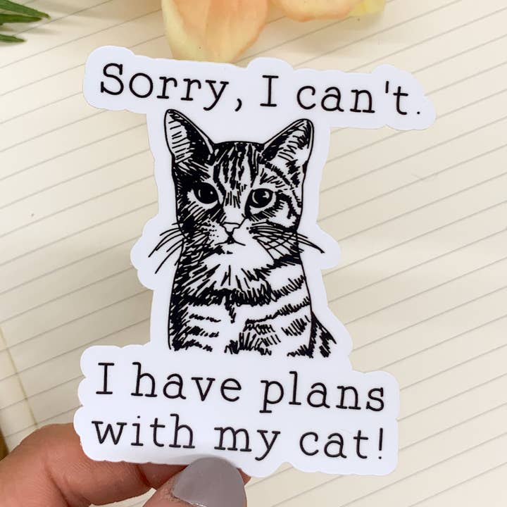 Planer med min katt Vinyl klistermärke, 3x3 in för wholesale av Savannah and James Co