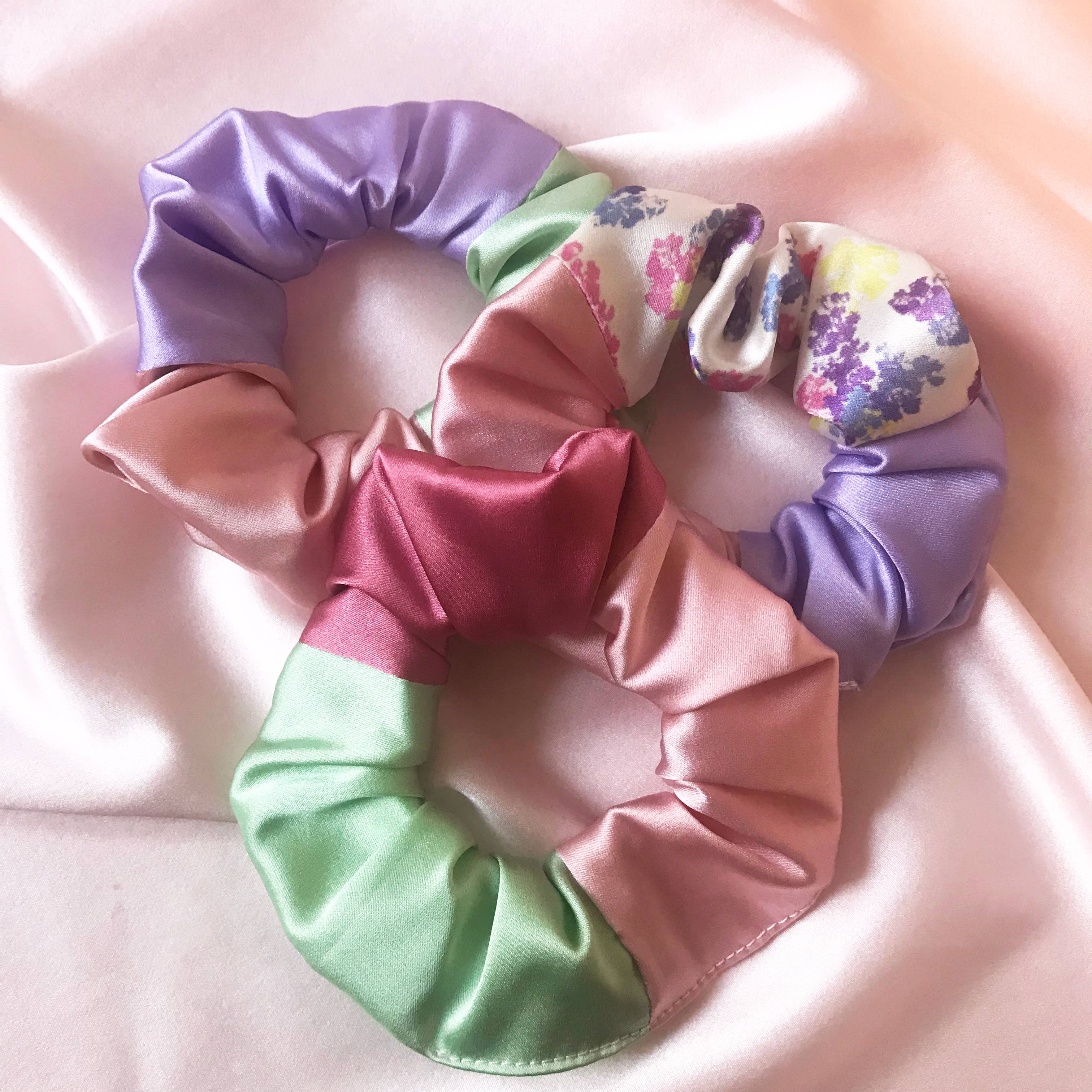 Mille Saisons – wholesale Scrunchie - Women’s – Colour Block Silk Scrunchies- Sewn in the UK7