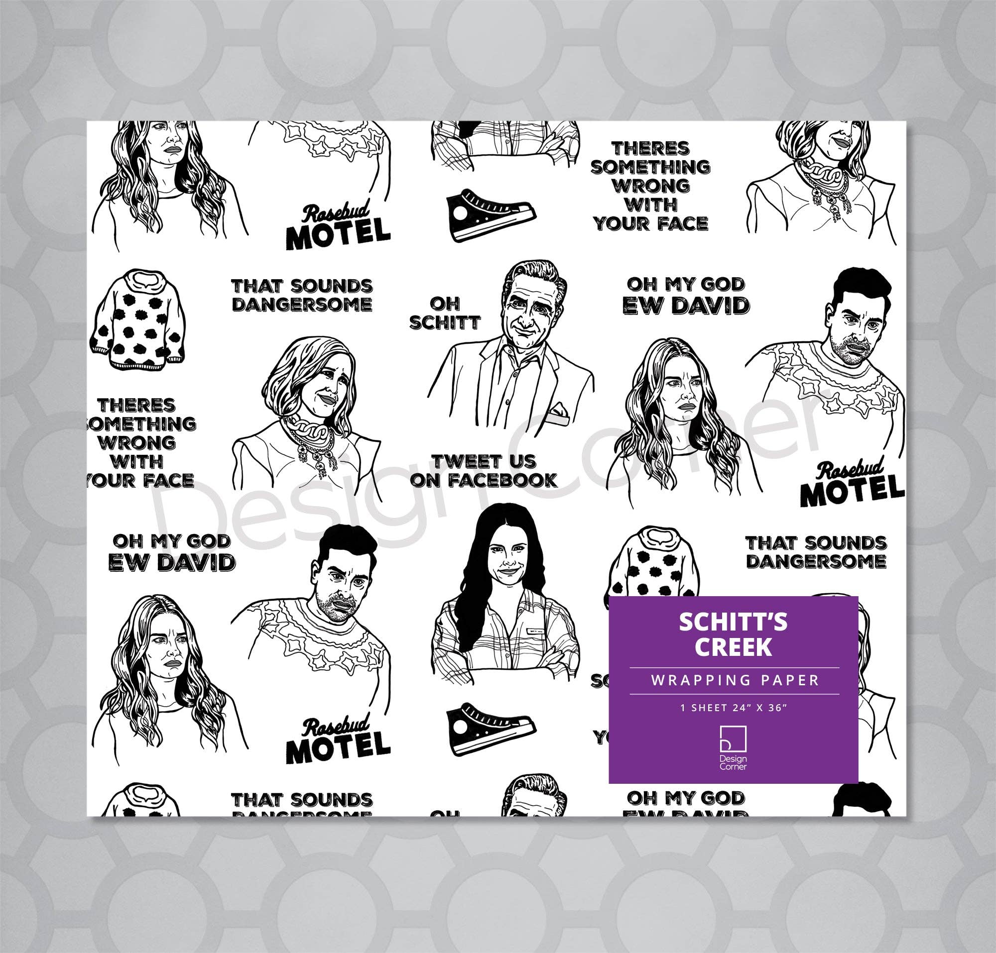 Design Corner - Wholesale Flat Wrap - Schitt's Creek Gift Wrap 24"x36" Sheet1