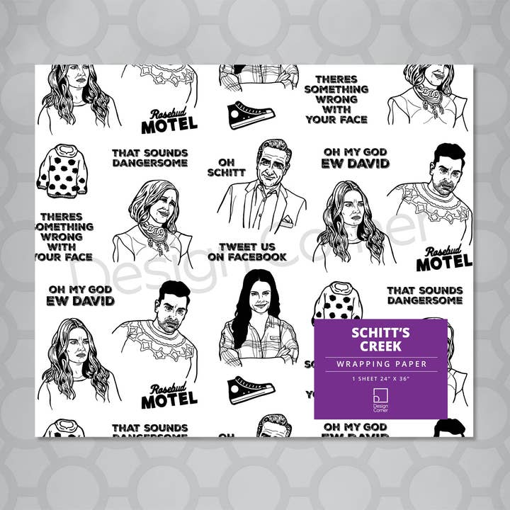 Design Corner - Wholesale Flat Wrap - Schitt's Creek Gift Wrap 24"x36" Sheet1