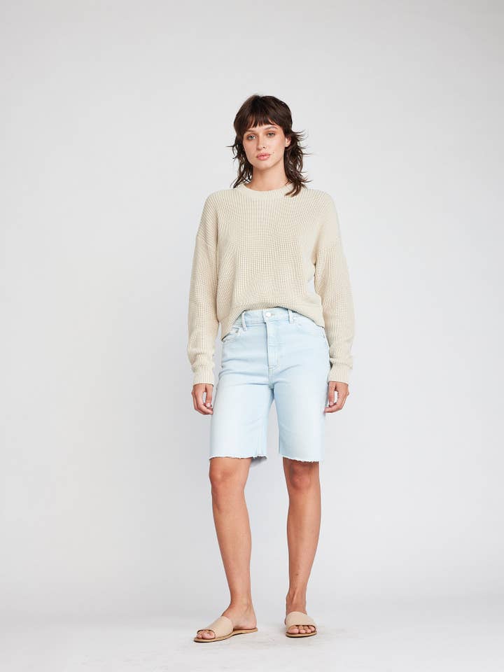 Self Contrast - Wholesale Knit Sweater - Women's - Siobhán, Crew L/S Crop Sweater