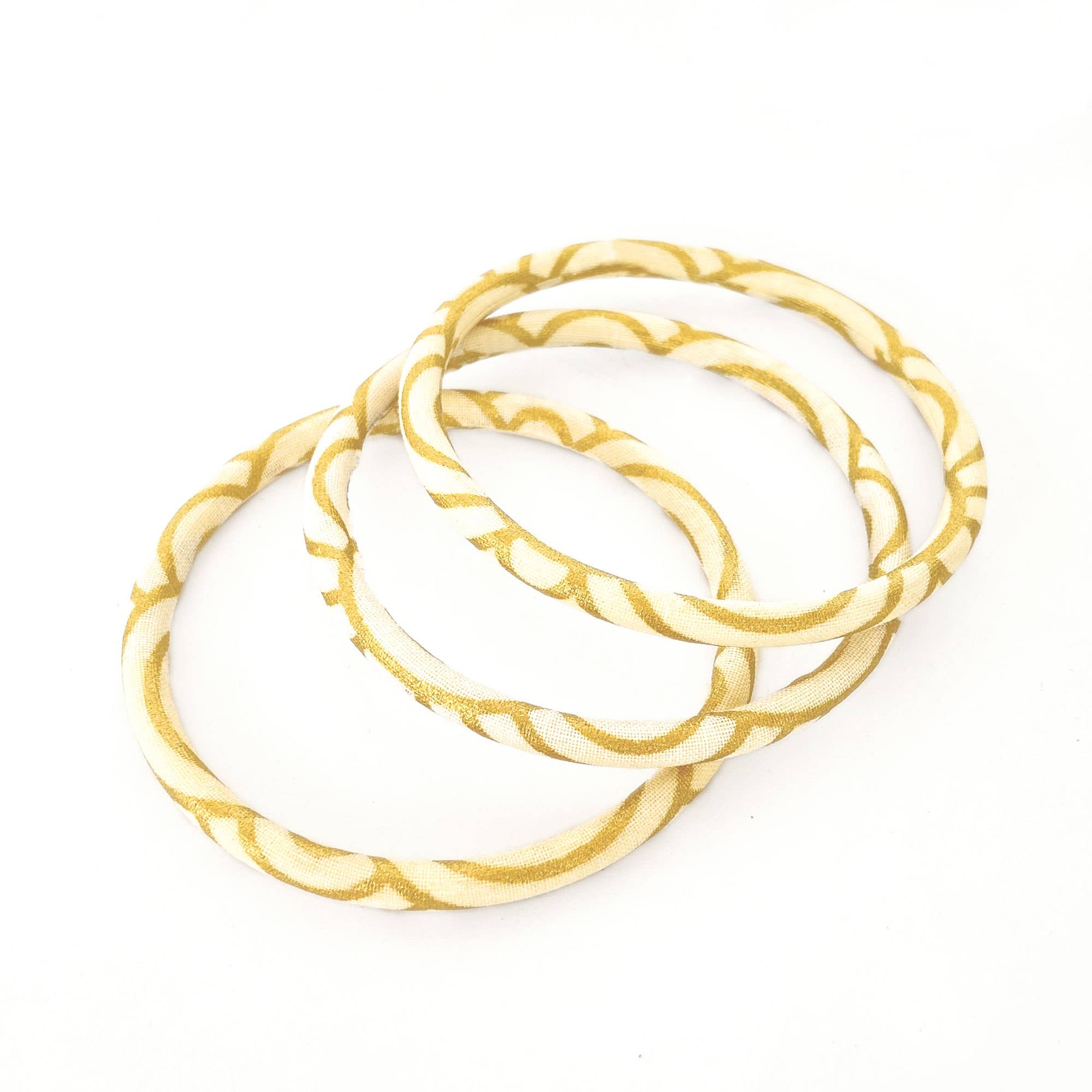 Melokane - Wholesale Bangle Bracelet - Ecru and gold Seigaiha Japanese bangle bracelet1