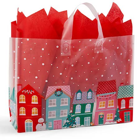 Nashville Wraps - Wholesale Gift Bag - Christmas Village Plastic Gift Bags1