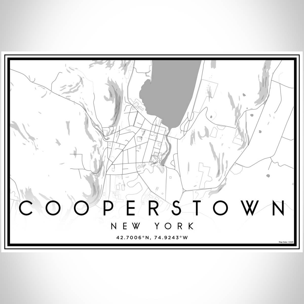 JACE.design - Wholesale Art Print - Cooperstown NY Map Print Classic3
