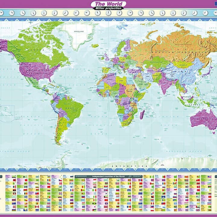 Mapa del mundo de Miller para venta al por mayor de Map Marketing Limited