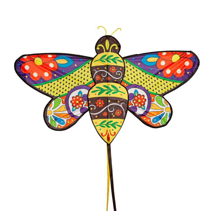 Evergreen Enterprises - Wholesale Sporting Game - Kids & Baby - Ever Fliers Fun Floral Bee Kite with Tail and Reel