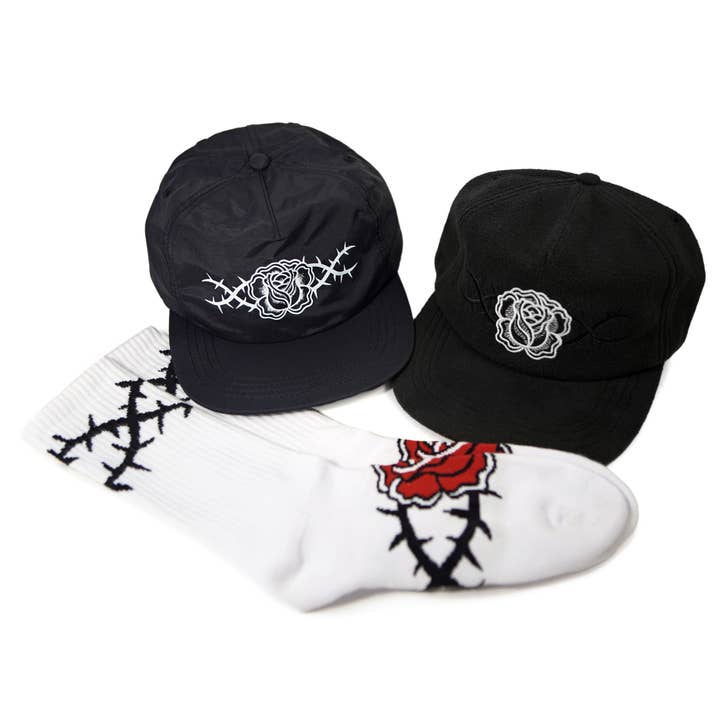 Stuntin Goods - Wholesale Flat Brim Cap - Unisex - Crown of Thorns Nylon Hat