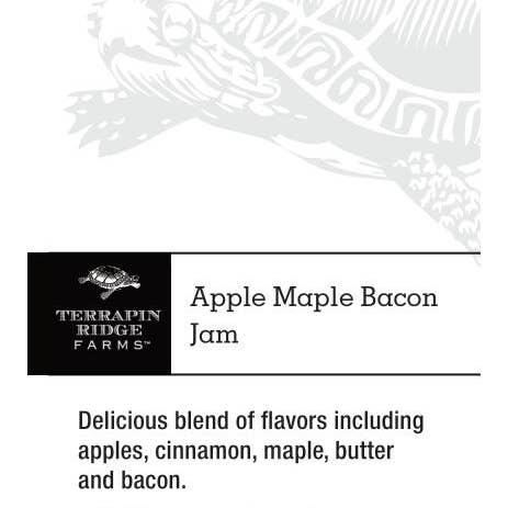 Shelf Talker Apple Maple Bacon Jam for wholesale by Terrapin Ridge Farms