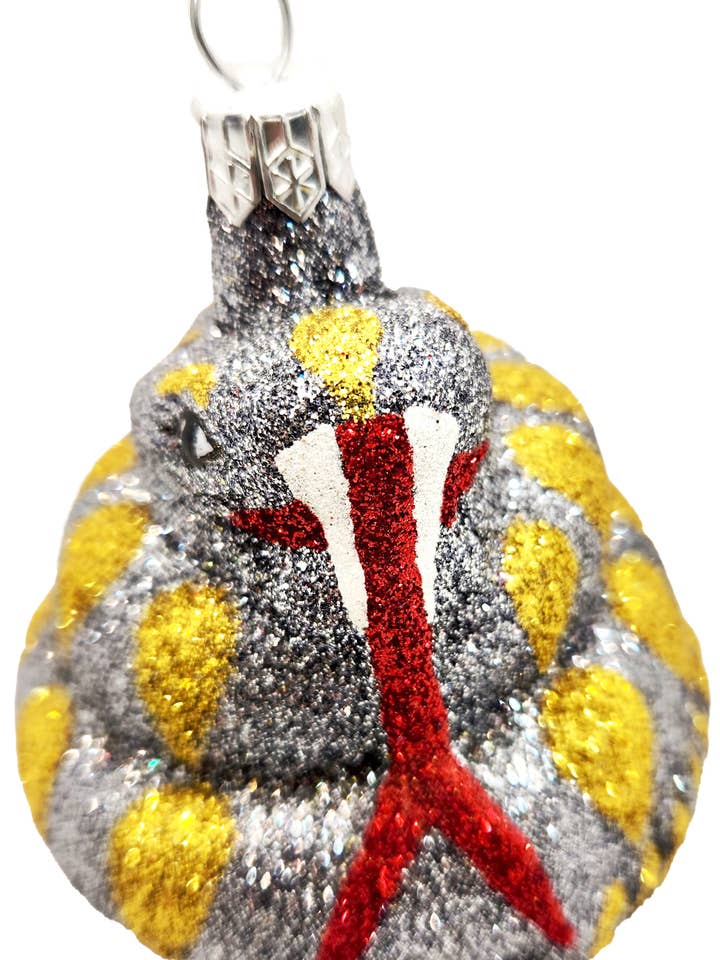 Adorno navideño soplado a mano tallado con serpiente enrollada para venta al por mayor de Mia's Polish Treasures