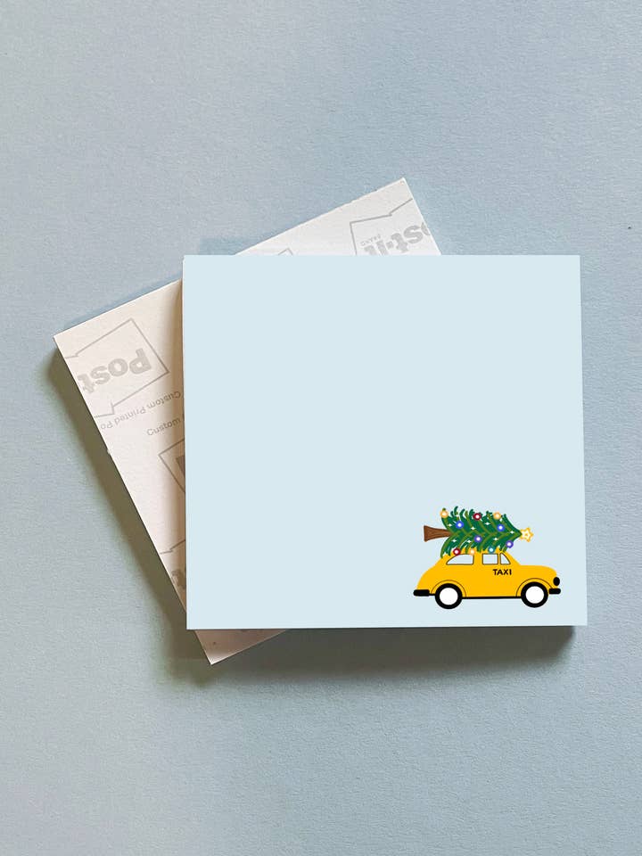 Taxi Cab Christmas Tree Sticky Notes for wholesale by Honey Bunch Lettering
