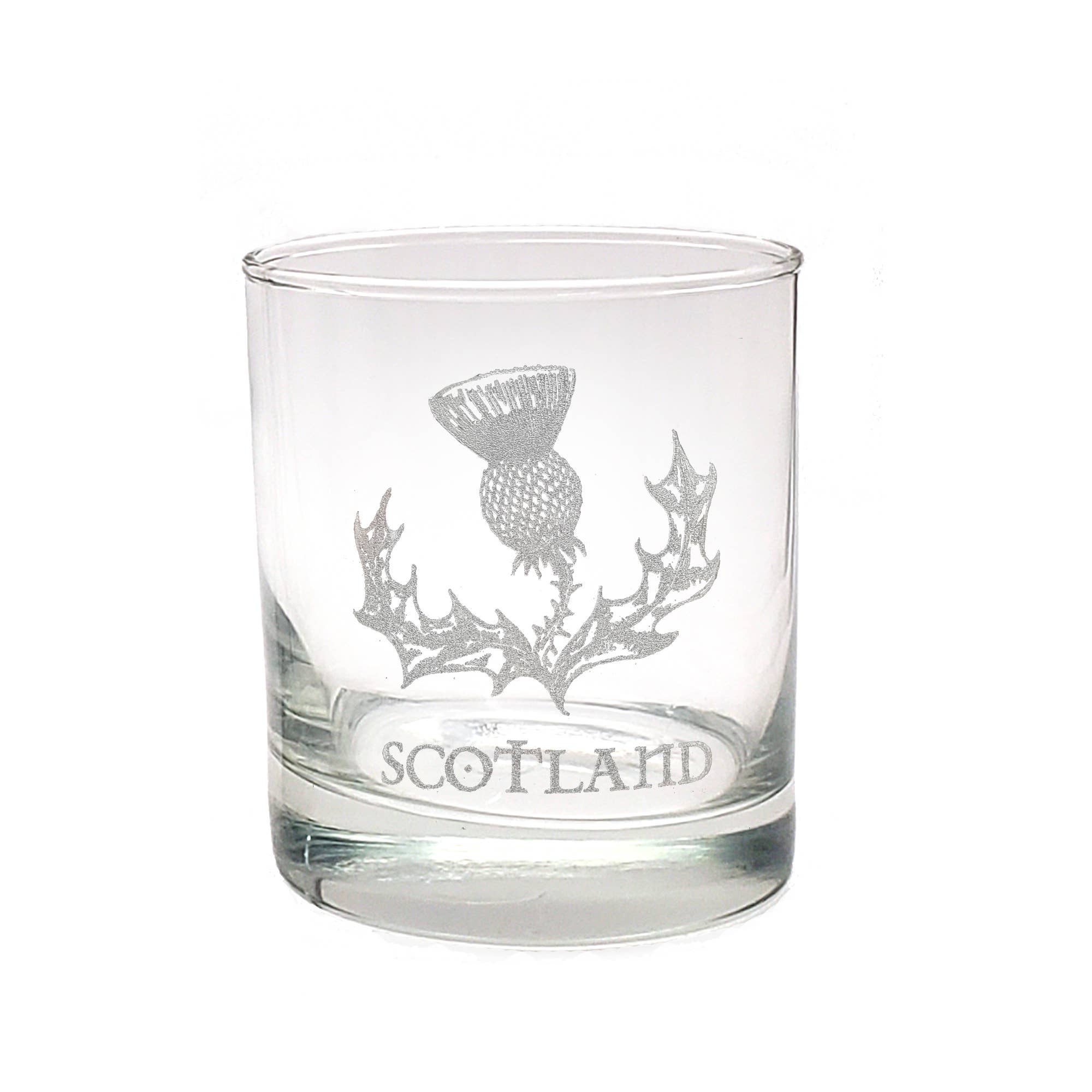 Lyoncraft - Wholesale Cocktail/liquor glass - Scottish Thistle 10oz Engraved Whiskey Glass, Flower Emblem0