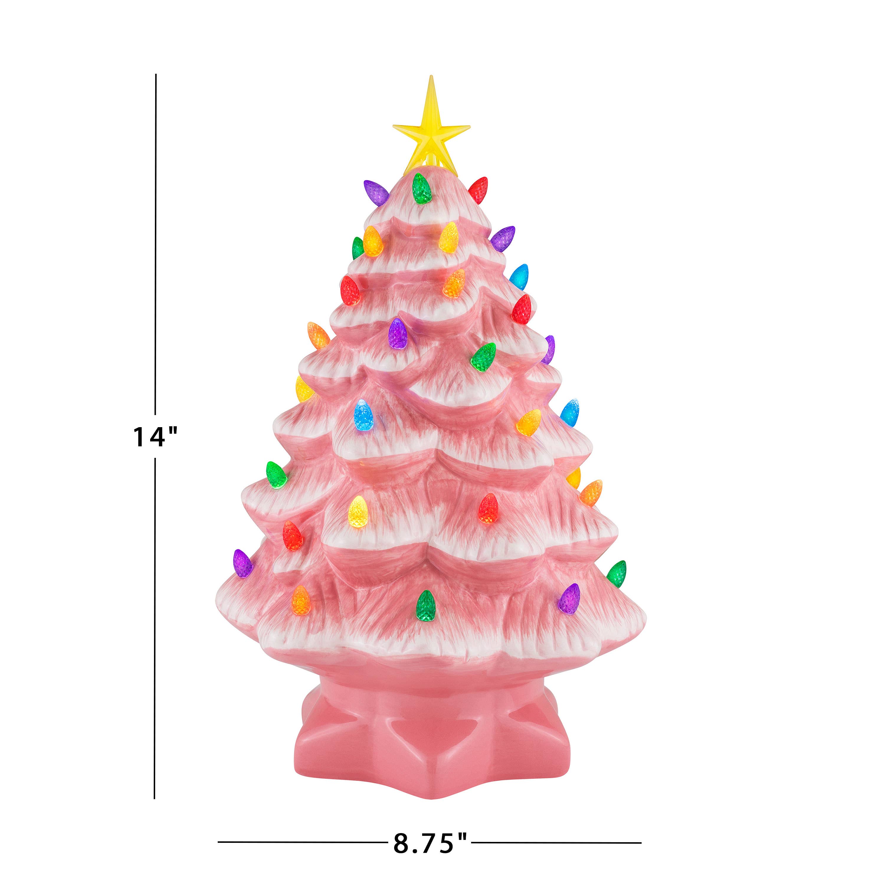 Mr. Christmas - Wholesale Christmas Decoration - 14" Nostalgic Tree - Pink2