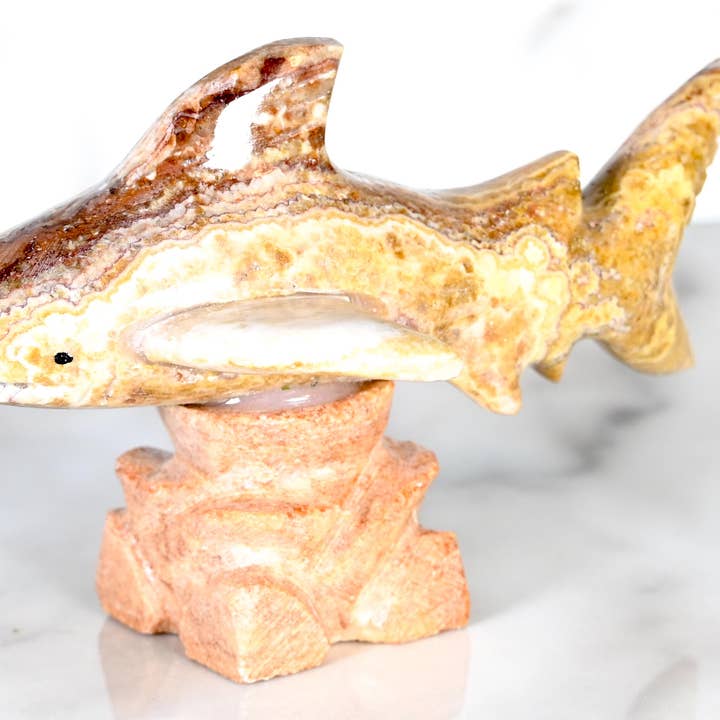 Marble Shark on Base 4" for wholesale by SS handcrafted Art