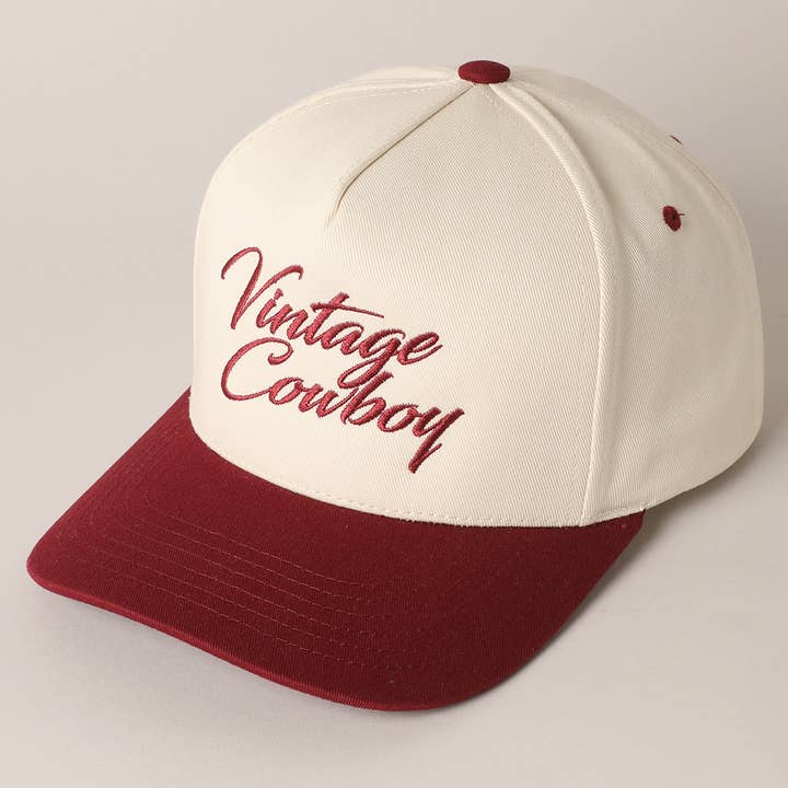 Fashion City - Wholesale Baseball cap – Unisex - Vintage Cowboy Embroidery Two Tone Baseball Cap10