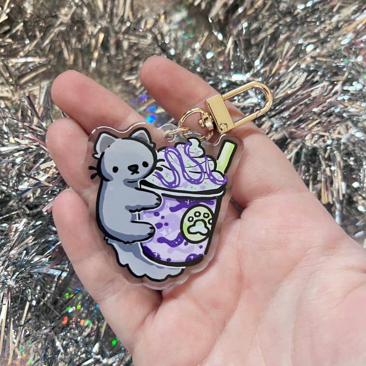 Woolblossom - Wholesale Keychain - Women's - Kitty Frappe ~ Acrylic Charms