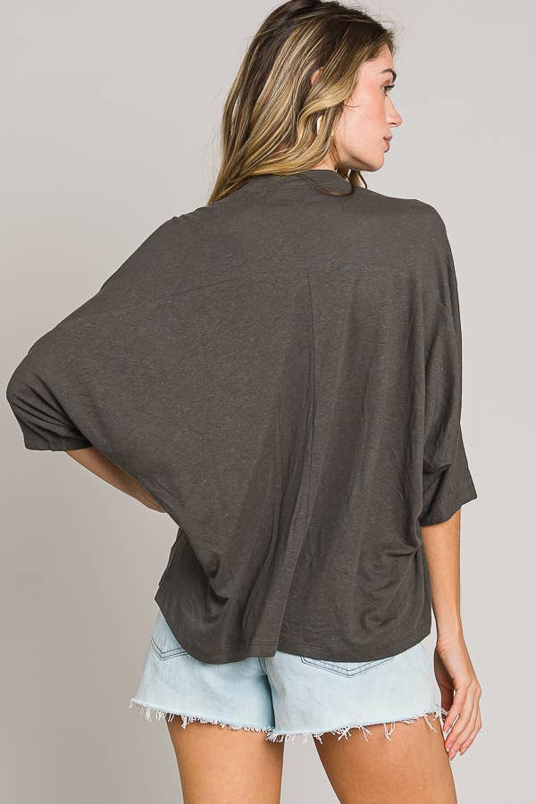 Cerule - Wholesale Knit Top - Women's - Elbow sleeve oversize cocoon knit top3