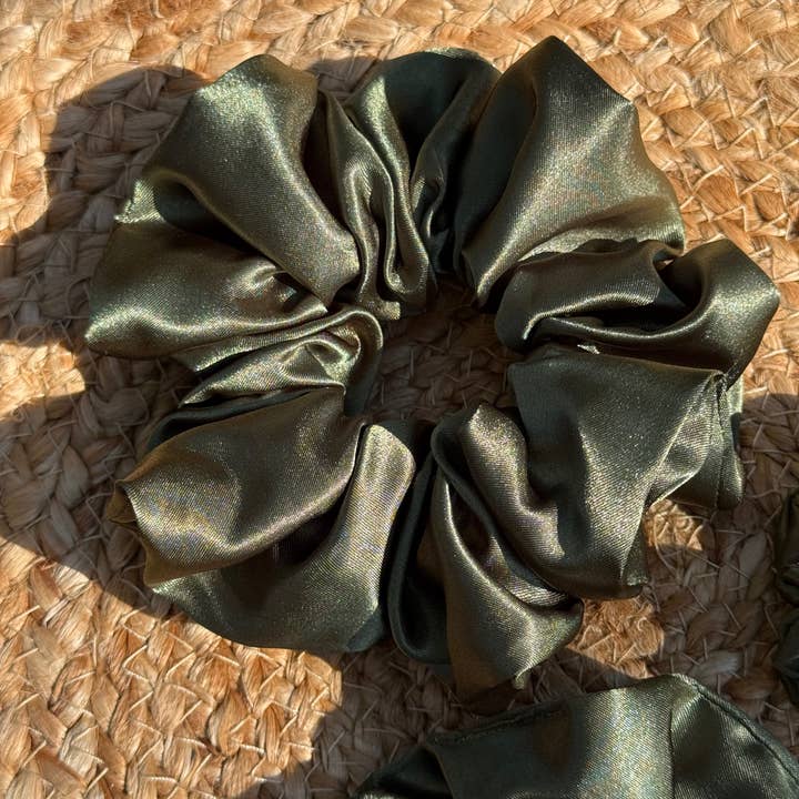 My Lavender Lane - Wholesale Scrunchie - Women’s - Autumnal Satin Scrunchies; Orange, Green and Brown3
