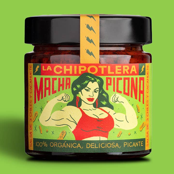 Salsa Macha Picona 212ml - Chiles asados y cacahuete para venta al por mayor de LA CHIPOTLERA