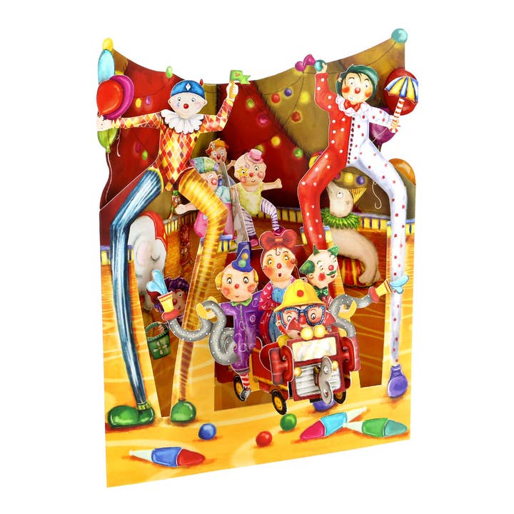 SC153 – Swing Cards - Big Top Clowns for wholesale by Santoro London