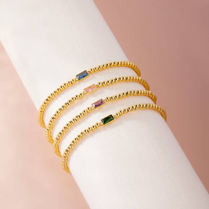Brook & York - Wholesale Beaded Bracelet - Kylie Three Birthstone Bracelet
