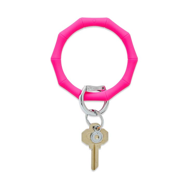 Silicone Big O® Key Ring - Tickled Pink Bamboo for wholesale by Oventure