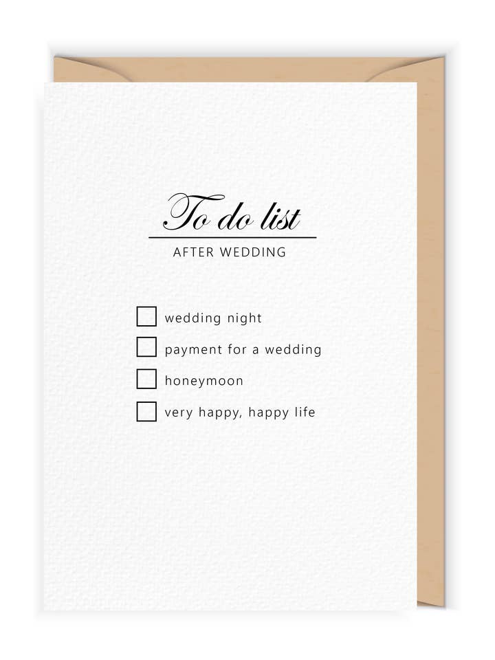 Bröllopskort att göra-lista | Bröllopskort | Bara gift par för wholesale av Cudowianki