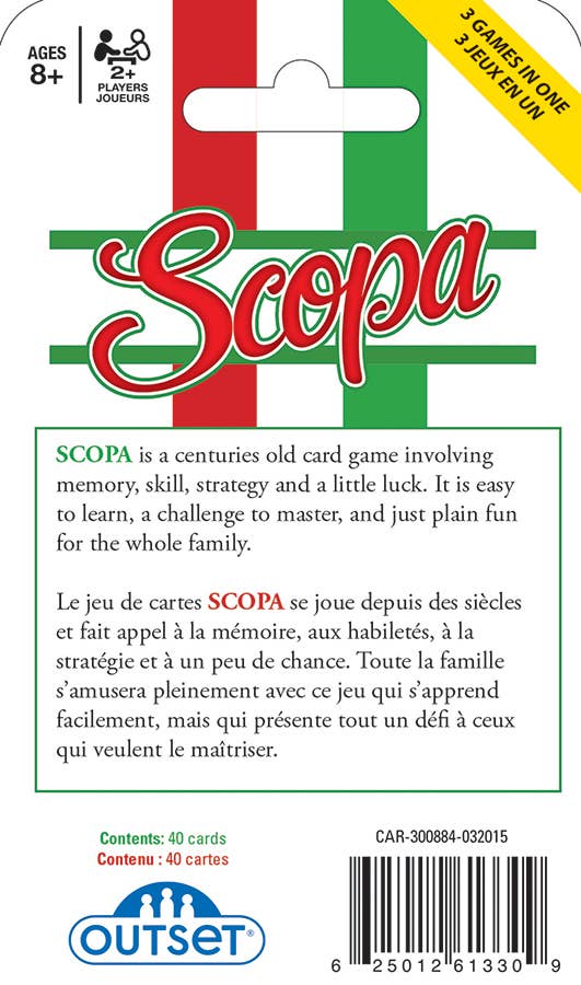 Outset Games and Cobble Hill Puzzles - Wholesale Card Game - Scopa - Single Deck (Bilingual) Card Game2