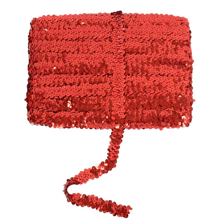 AK Brand - Wholesale Ribbon – Gift wrapping - Elastic Sequin Trim 0.8 Inch Glitter Paillette Ribbon