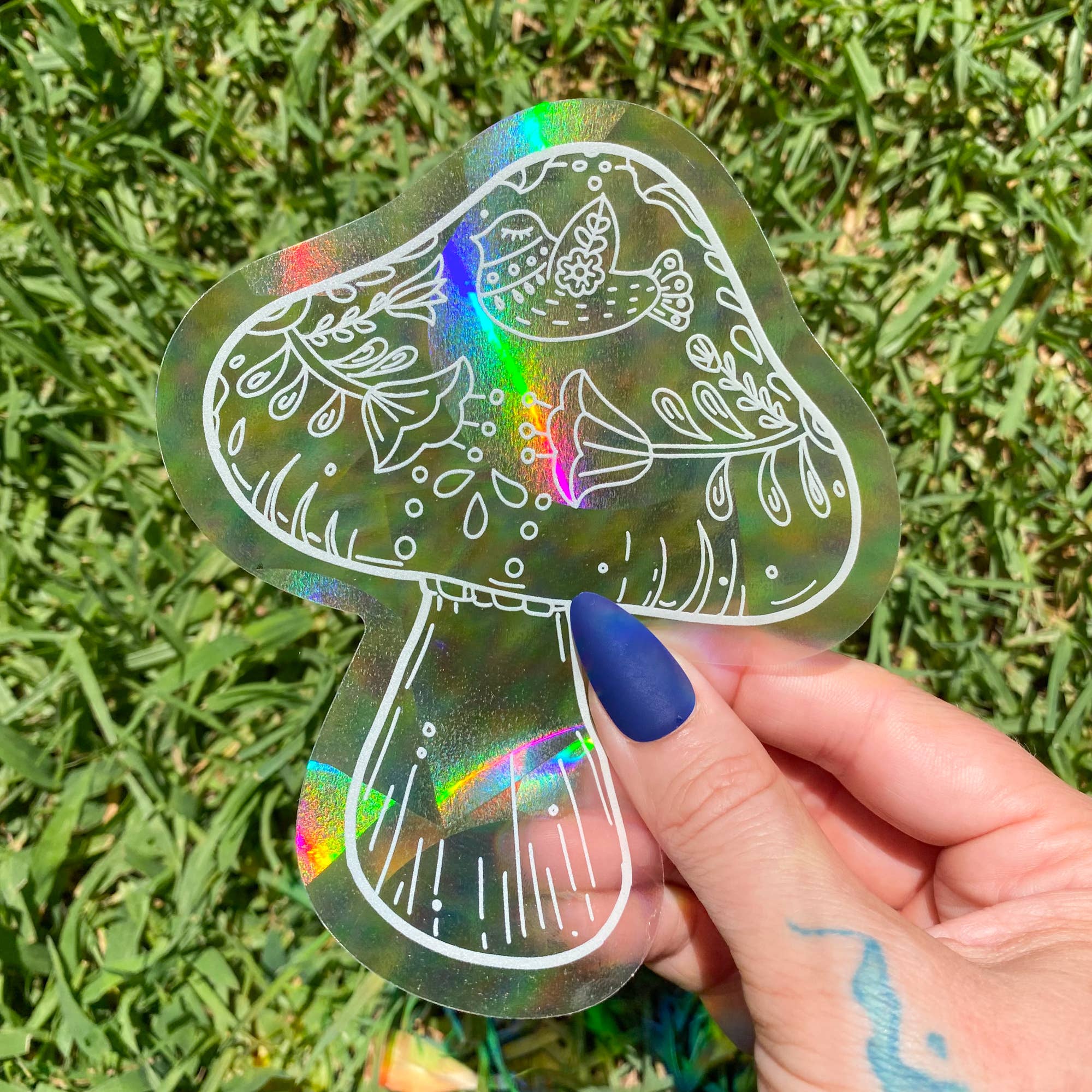 Chelzart - Wholesale Suncatcher - Boho Mushroom Rainbow Suncatcher Decal | Mushroom Accessory10