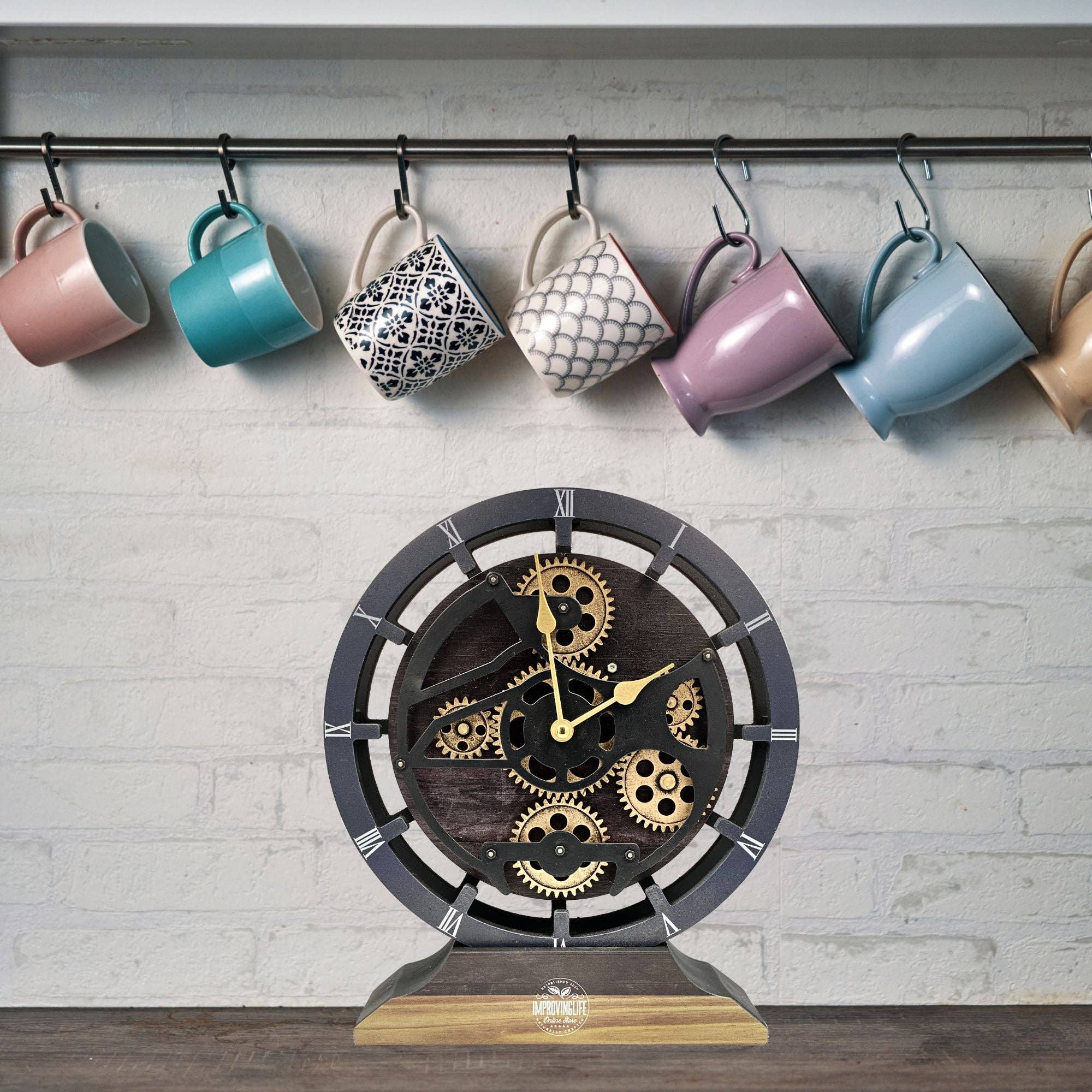 The Gears Clock - Wholesale Desk Clock - CANADA LINE DESK/WALL CLOCK 10 INCH VINTAGE BLACK16