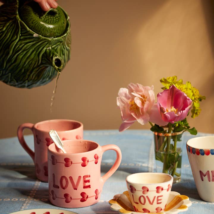 RicebyRice - Wholesale Tea Pot - Ceramic Teapot with Embossed Kale Design - Hand Painted - 1,6L / 54.1 oz