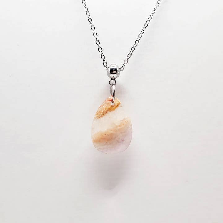 One of a Kind Amethyst Lace & Stainless Necklace for wholesale by Covaly Artisan Jewelry