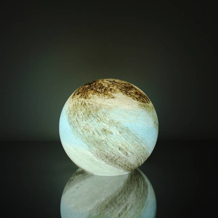 L. GLOW Home - Wholesale Accent/Desk Lamp - Sunrise | Hand-blown Glass Table Lamp| 18cm Round