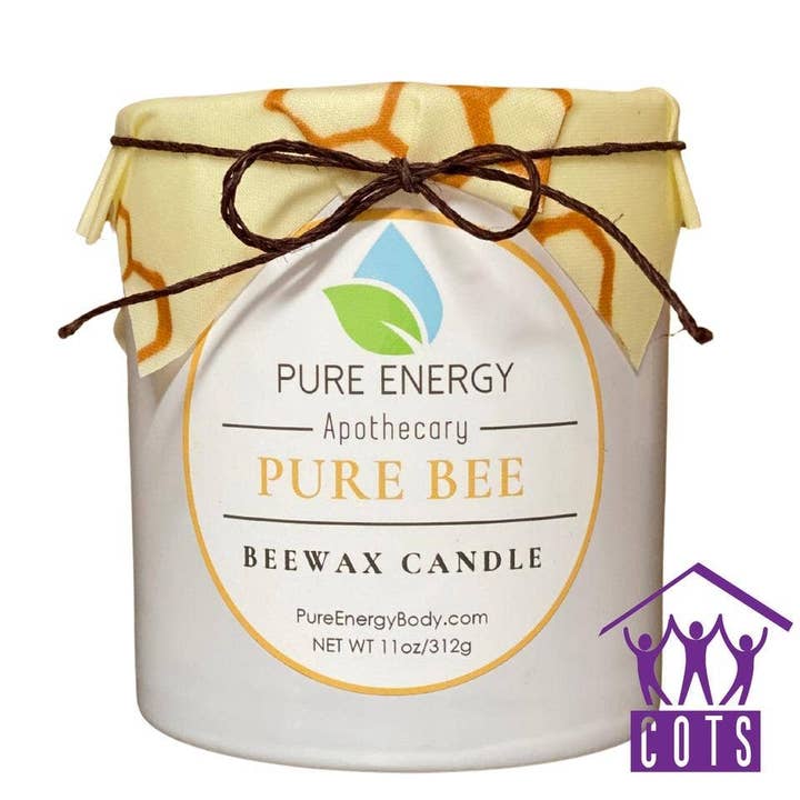 Bougie en cire d'abeille (non parfumée) pour la vente par Healing Earth by Pure Energy Apothecary