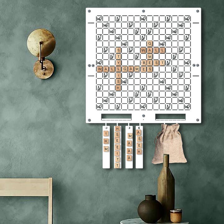 White Words Scrabble Wall Game for wholesale by Archtwain